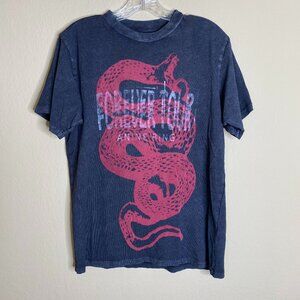 Anine Bing Charcoal Tee with Pink Snake Graphic